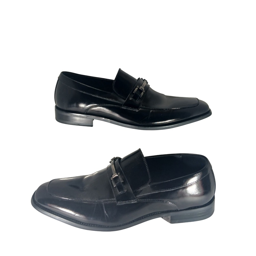 Stacy Adams Bit Loafer 10M Black Leather Square Toe Dress Shoes Z771 Formal